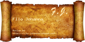 Filo Johanna névjegykártya