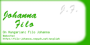johanna filo business card